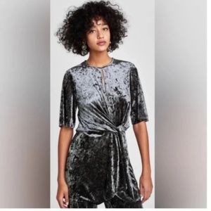 Zara crushed velvet mini dress